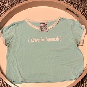 Omighty Light Blue Graphic Tee (Cries in Spanish)